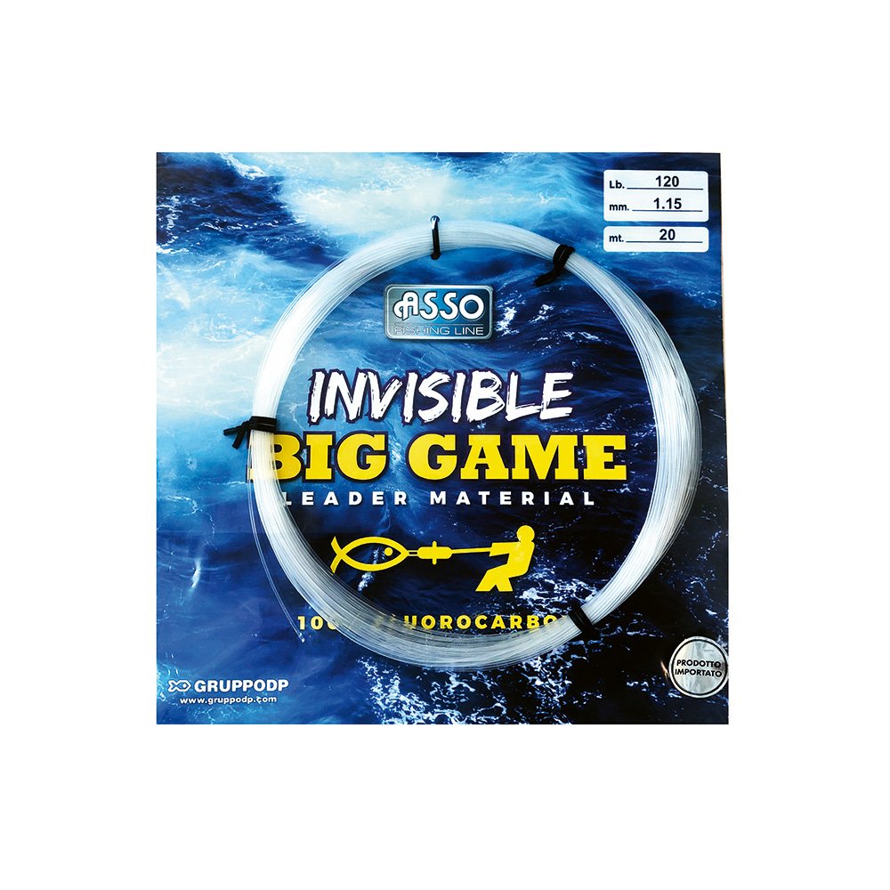 Asso Big Game Fluorocarbon - 20m in Natural - 120lb 1.00mm